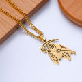 【ALLGOOD】 Arrival Titanium Steel Grim Reaper Death God Skull Sickle Necklace Punk Personality Retro For Men Halloween Gift Jewelry. 
