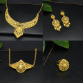 4Pcs/set Bridal Necklace Earrings Ring Bracelets Indian Women's Jewelry Set Creek. 