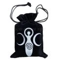 【LuxeGlow】Velvet Moon Phase Goddess Tarot Storage Bag Rune Board Game Card Drawstring Package 7"x5" Drop Shipping. 