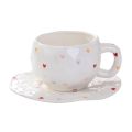 Hand-kneaded creative ceramic cup cloud coffee cup and saucer set irregular hand-painted cute mug flower water cup. 