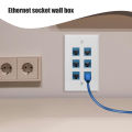 6 Port Network Panel 115X70mm Ethernet Wall Outlet Socket Plate Home Plastic Ethernet Socket Household Panel. 