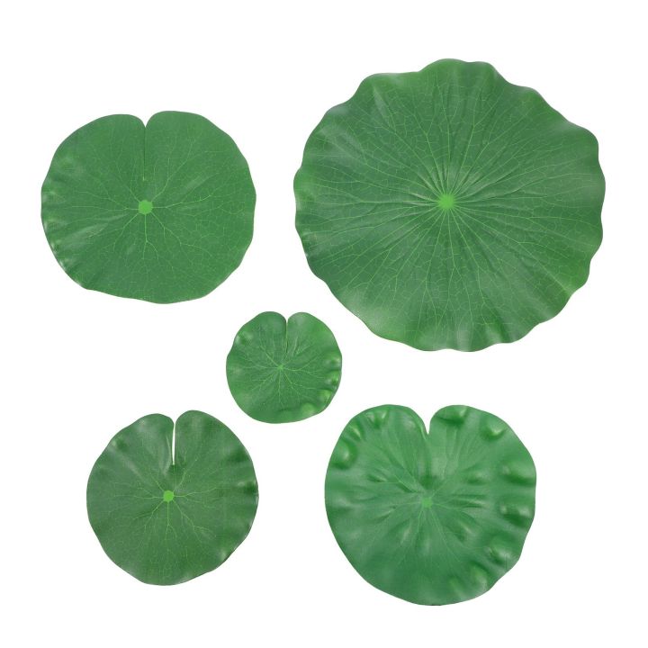15 Pieces 5 Kinds Artificial Floating Foam Lotus Leaves Lily Pads