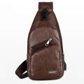 【HUT】 Luxury Brand Messenger Bag Leather Men Chest Bag Vintage Crossbody Shoulder Bag Men's Business Sling Bags Male Casual Chest Pack. 