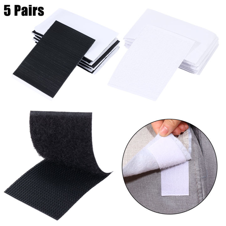5 Pairs Strong Adhesive Fastener Tapes Stickers Bed Sheet Sofa Mat Mat Fixing Pads Anti Slip Self Adhesive PVC Strap