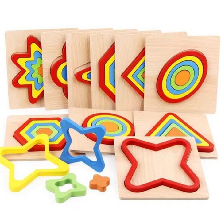 Shape Cognition Board Children's Jigsaw Puzzle Wooden Educational Baby Learning Match Toys