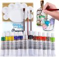 12ml 12 Colors Glass Paint Set Acrylic Pigments Drawing Tubes Set Artist Art Supplies. 