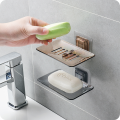 Bathroom Accessories Soap Dish Double Layer Soap Dish Double Layer Soap Holder No Drilling Soap Rack Wall Mounted Soap Rack. 