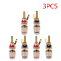 2/4/6pcs Brass 4mm Speaker Amplifier Terminal Binding Post Nut Banana Plug Jack Socket Connector Long Thread Adapter. 