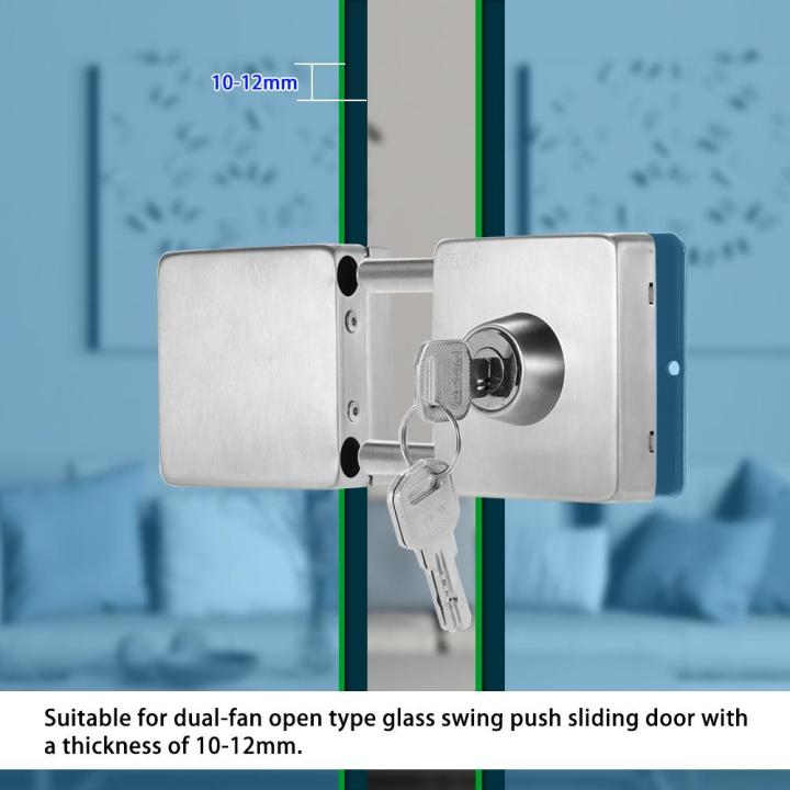 KOGEEK%20Entry%20Gate%2010-12mm%20Glass%20Swing%20Push%20Sliding%20Door%20Lock%20with%203%20Keys%20-%20Image%203