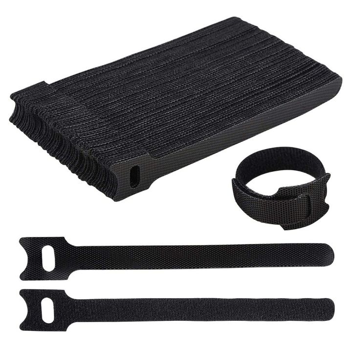 50 Pcs Black Reusable Cable Fixing Straps Approximately 6 Inches Ties