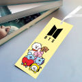 BT21 Stack Bookmark with BTS Logo | 2x6 Inch | Bright Yellow K-Pop Bookmark | Cute Stationery Gift for ARMYs. 