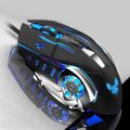 X1 Wired Gaming Mouse for Professional PC gamer with 6 Programmable Buttons and Colorful LED Lights, Ergonomic Design to Lower Hand Fatigue and Optical Sensor. 