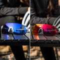 WEST BIKING Photochromic Men's Cycling Glasses Lightweight TR-90 Rimless Sunglasses for Women Colorful Aesthetic Sports Glasses. 