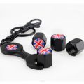 4pcs Wheel Valve Stems Caps & 1pc Wrench Dust Air Cover England Flag Car Accessories for MINI One MINI Coopers Cabrio Coupe. 