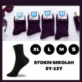 Stokin Sekolah Murah Hitam uni Stoking School Socks Black Tebal, Lembut dan Tahan Lasak. 