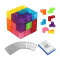 Magnetic Building Blocks Magic Magnetic 3D Puzzle Cubes - Set of 7 Multi Shapes Magnetic Blocks with 92 Models Book - Intelligence Developing and Stress Relief Fidget Toys. 