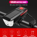 New Multifunction Solar Power Bicycle Light with eletronic horn USB Rechargeable Bike Headlight Waterproof Led Bike Light 3 Modes LED Mountain Bike Front Light with 5 Modes 120dB Bike Horn Solar Bike Light. 