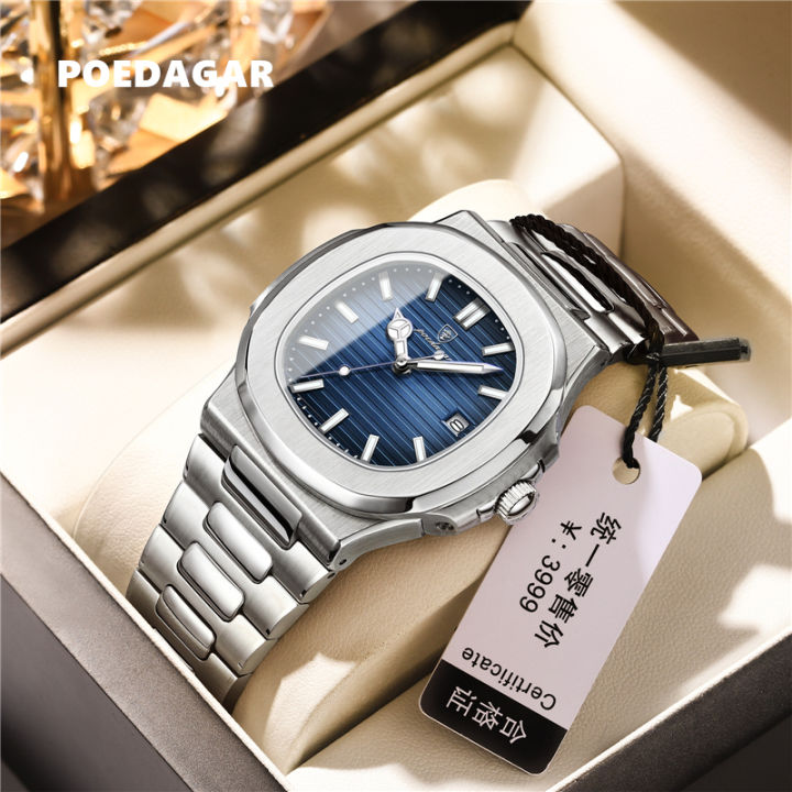 POEDAGAR Casual Business Clock Men Luxury Watch Automatic Watches Mens Waterproof Fashion Quartz Wristwatches Reloj Hombre 613 Daraz.lk