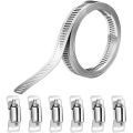 304 Stainless Steel Adjustable Hose Clamps, DIY Worm Gear Duct Clamp Set, for Radiator/Automotive & Mechanical Plumbing. 