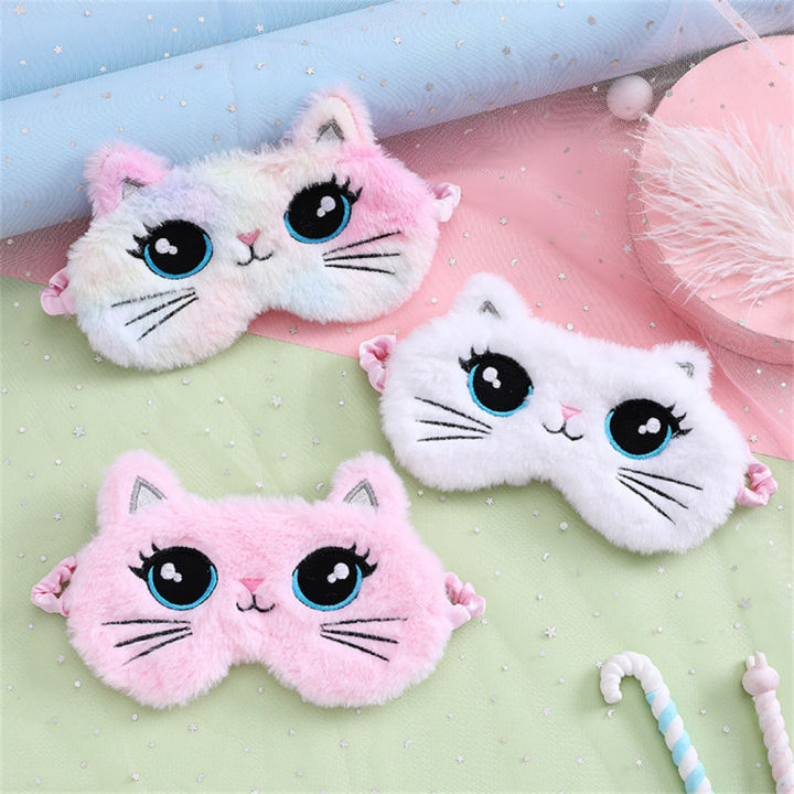 Cute design Cute eye Adjustable strap Soft plush Sleeping aid Plush sleep Travel-friendly Big-eyed eye patch for Travel and airplane use Sleepovers and camping Children's sleep aid Relaxation and