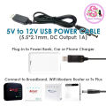 USB power boost line DC 5V to DC 12V Step UP Module USB Converter Adapter Cable 2.1x5.5mm Plug. 