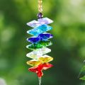 Rainbow Glass Crystal Garland Strands Chakra Beads Prisms Suncatcher Chandelier Crystal Ball Replacement Car Pendant Hanging. 