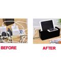 Cable Management Box for Desk Cable Management and  Strip Box Solutions(Black). 