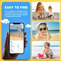 【ZIME】AirTag celet for Kids,Silicone Watch Bands Anti-Scratch Films for Kids Children, [Upgraded] Metal Studs Anti-dropping Wristband Compatible with AirTag. 