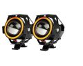 2 Pcs U7 LED Motorcycle Angel Eyes Headlight DRL Spotlights Auxiliary Bright Motorcycle Lamp Accessories Car Work Fog Light. 