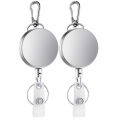 2Pcs Retractable Pull Key Ring ID Badge Lanyard Name Tag Card Holder Recoil Reel Belt Clip. 