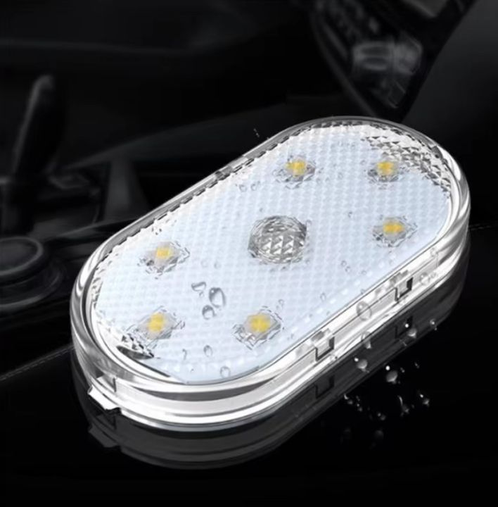 New Car LED Touch Lights Wireless Interior Light Magnetic Auto Door Light Roof Ceiling Lamp Reading Lamp USB Rechargeable 5V