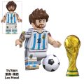 TV6501 World Famous Football Players Assembled Messi Pele Neymar Maradona Building Block Educational Bricks Action Toys Christmas Gift For Children. 