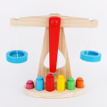 Montessori Wooden Balance Beam Scale Toy Kids Balancing Game Set. 
