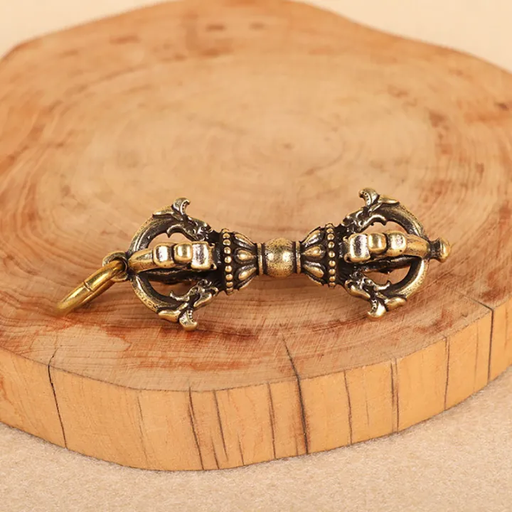 1pc%20Chinese%20Tibetan%20Handcraft%20Buddhist%20Copper%20Five%20Shares%20Dorje%20Vajra%20Pestle%20Crafts%20Mini%20Key%20Ornaments%20XINYAN%20-%20Image%203