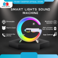 Smart Wireless BT Speakers With Wireless Fast Charging, RGB Light, Sunrise Alarm Clock & Wake Up Light Smart Light Sound Machine. 