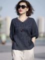 Cotton and Linen plus Size Suit Middle-Aged Mom Plain Order Cotton and Linen New Summer Two-Piece Brand Noble Lady Wide Lady High-End. 