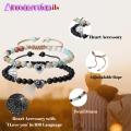 Long Distance Couple Bracelet 2pcs His Her Matching Bracelets 100 Languages I Love Couple Bracelets Adjustable Beads Jewelry Gift Heart Pairing Couple Necklace. 
