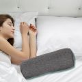 LeiyanNew Desk Chair Pillow Round Pillows For Sleeping Cylindrical 44x15cm Roll Spine Lumbar Support Grey Cotton Linen. 