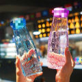 Diamond Shape Water Bottle Outdoor Sport Travel Glass Water Bottle Portable Leakproof Drinking Cup. 