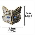 Vintage Blue Eye Cat Mask Brooch Vintage Style Corsage Exquisite Niche Design Pins Women Fashion Clothing Accessories. 