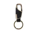 Luxury Leather + Zinc Alloy Men and Ladies Keychain Black Clasp Creative Keyring Holder Car Key Chain For Men Jewelry Gift. 