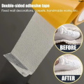 WapuAffordable5M High Viscosity Tapes Double Sided Cloth Base Grid Tapes Waterproof Traceless Carpet Adhesive Fiber Tape Strong Sticky Strips. 