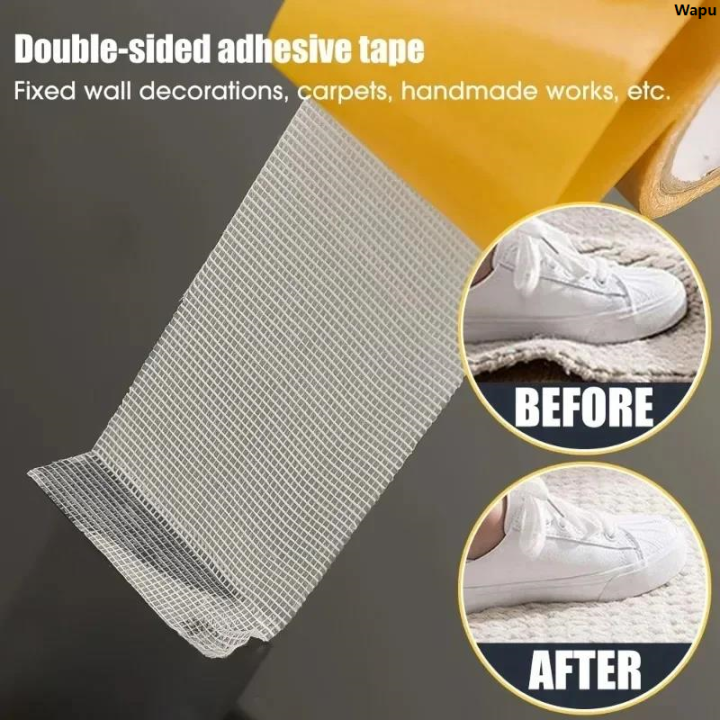 WapuAffordable5M%20High%20Viscosity%20Tapes%20Double%20Sided%20Cloth%20Base%20Grid%20Tapes%20Waterproof%20Traceless%20Carpet%20Adhesive%20Fiber%20Tape%20Strong%20Sticky%20Strips%20-%20Image%206