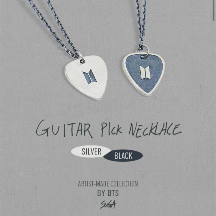 防弾少年団(BTS) - [SUGA] GUITAR PICK NECKLACE  BTS ネックレス Inspired BTS Suga Guitar Pick Necklace. Reversible Charm