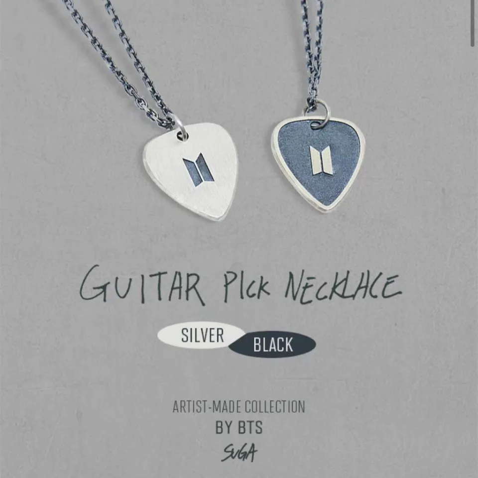 BTS GUITAR PICK NECKLACE BK ×2set Kpop BTS Bangtan Boys SUGA Guitar Pick Necklace Fans Gift | Daraz.lk