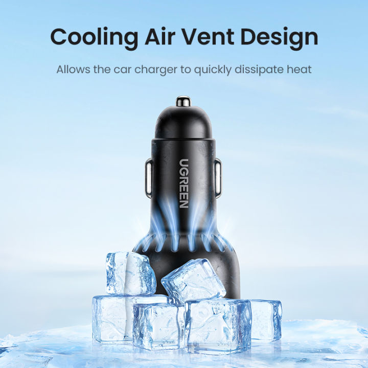 UGREEN%20130W%20USB%20C%20Car%20Charger%203-Port%20PD%20100W%20PD3.0/QC4.0/PPS%20Fast%20Car%20Charger%20Adapter%20for%20iPhone%2014/13/12,%20Galaxy%20S22/S22%20Ultra/S21/Note20,%20iPad,%20Tablet,%20Laptop%20-%20Image%203