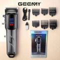 Geemy GM-8051 Professional Hair & Beard Clipper with Digital Display | Rechargeable USB Trimmer | Stainless Steel Blade | Cordless Hair Cutting Machine. 