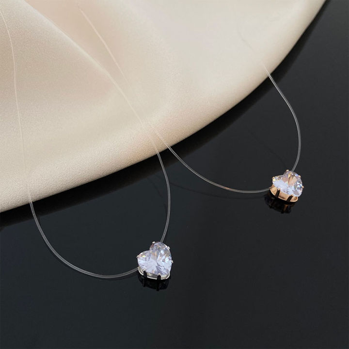 SOHOT%20Transparent%20Invisible%20Fish%20Line%20Zircon%20Heart%20Pendant%20Necklace%20for%20Women%20Fashion%20Jewelry%20Wearable%20for%20Gathering%20Date%20Party%20-%20Image%205