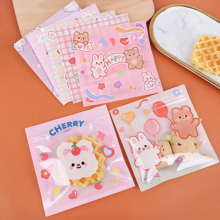 1/5/10PCS Rabbit Bear Candy Bag Cartoon Transparent Plastic Self ...
