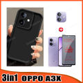 3In1 Oppo A3X TPU Silicone Phone Case for Oppo A5i A5 A3X Ceramic Frosted Film + Lens Film. 